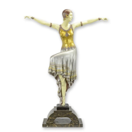 Weense Bronzen art deco beeld van een danseres