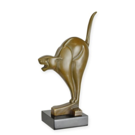 Bronzen Beeld van een Bange Kat