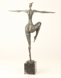 Bronzen  beeld naakte vrouw