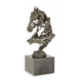 moderne abstracte bronzen paardenkop