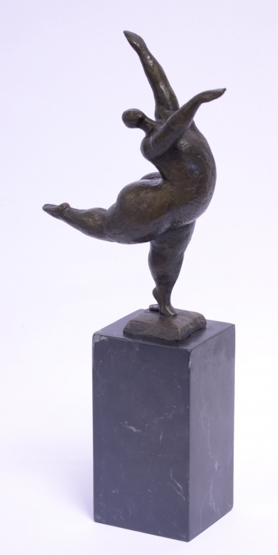 Bronzen  beeld abstracte naakte dame dansend