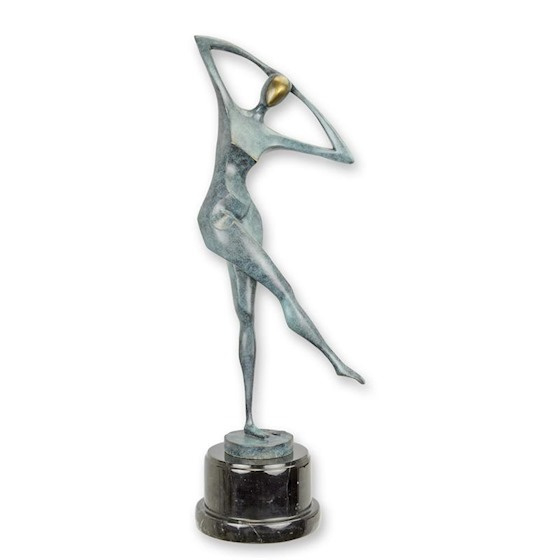Bronzen abstracte Dansende Vrouw