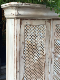 Hand painted cabinet with mirror