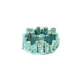 Wooden tealight holder turquoise