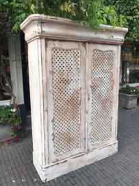 Hand painted cabinet with mirror