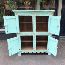 Hand-painted turquoise cabinet