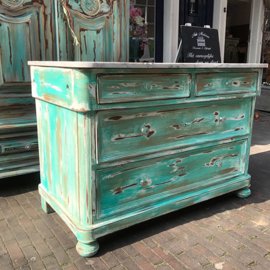 Turquoise commode