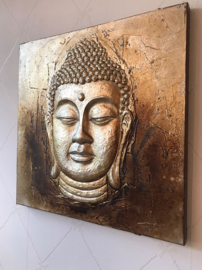 Wanddecoratie Buddha goud
