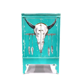 Turquoise skull cabinet