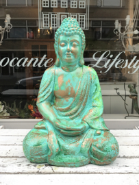 Turquoise/goud Buddha