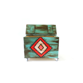 Wooden hand-painted chest