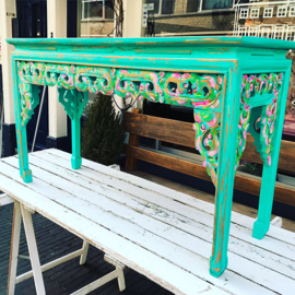 Small turquoise cabinet