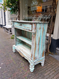 Turquoise brocante kastje