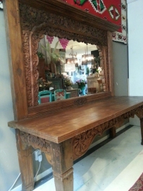 Indonesian side table with mirror