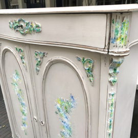Old pink handpainted cabinet