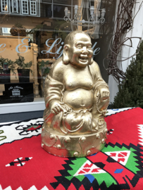 Houten Buddha goud