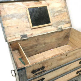 Wooden box with drawers