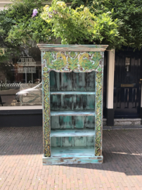 Handpainted turquoise cabinet