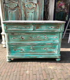 Turquoise commode