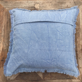 Skull denim pillow