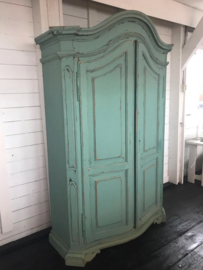 Turquoise brocante kast