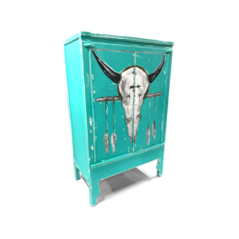 Turquoise skull cabinet