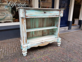 Turquoise brocante kastje