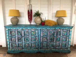 Handgeschilderd turquoise dressoir