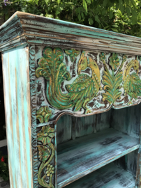 Handpainted turquoise cabinet