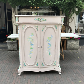 Old pink handpainted cabinet
