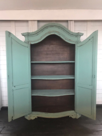 Turquoise brocante kast