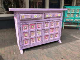 Cabinet purple hand-painted