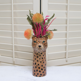 Vase Leopard Handpainted