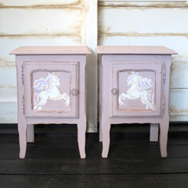 Hand-painted Unicorn bedside table