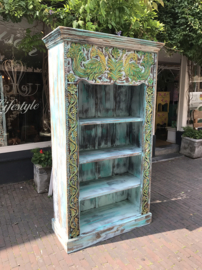 Handpainted turquoise cabinet