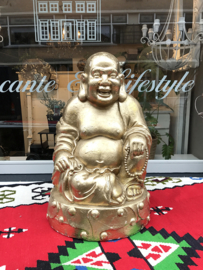 Houten Buddha goud