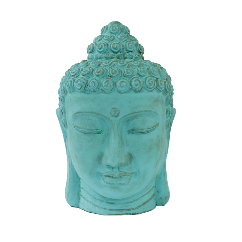 Mega groot buddha hoofd turquoise