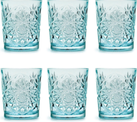 Sky Blue Libbey Hobstar drinkglazen - set van 6