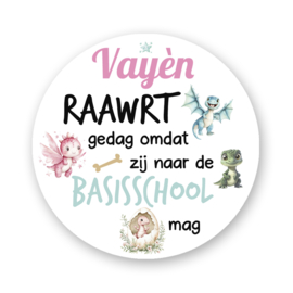 Traktatiestickers Dino Meisje- Basisschool