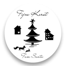 Sluitstickers kerst - Fijne kerst met naam Nordic