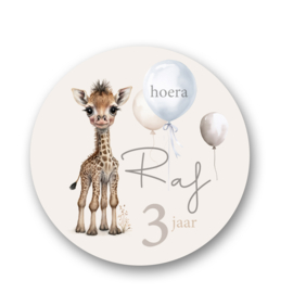 Traktatie stickers -Balonnen Jongen pastel