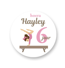 Traktatie stickers Turnen
