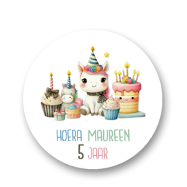 Traktatie stickers - Unicorn Cake !!