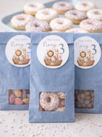 Traktatie stickers - Jungle vriendjes Bootje varen