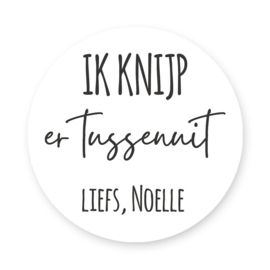 Traktatie stickers -Ik KNIJP er tussenuit