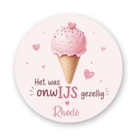 Traktatiestickers “Het was onWIJS gezellig Roze”