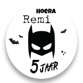 Traktatie stickers -Batman eigen naam en leeftijd