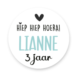 Traktatie stickers - HIEP HIEP HOERA