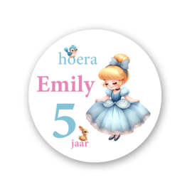 Traktatie stickers -Prinsesje Emily