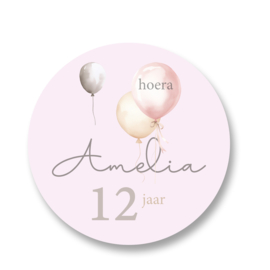 Traktatie stickers -Ballonnen Pastel